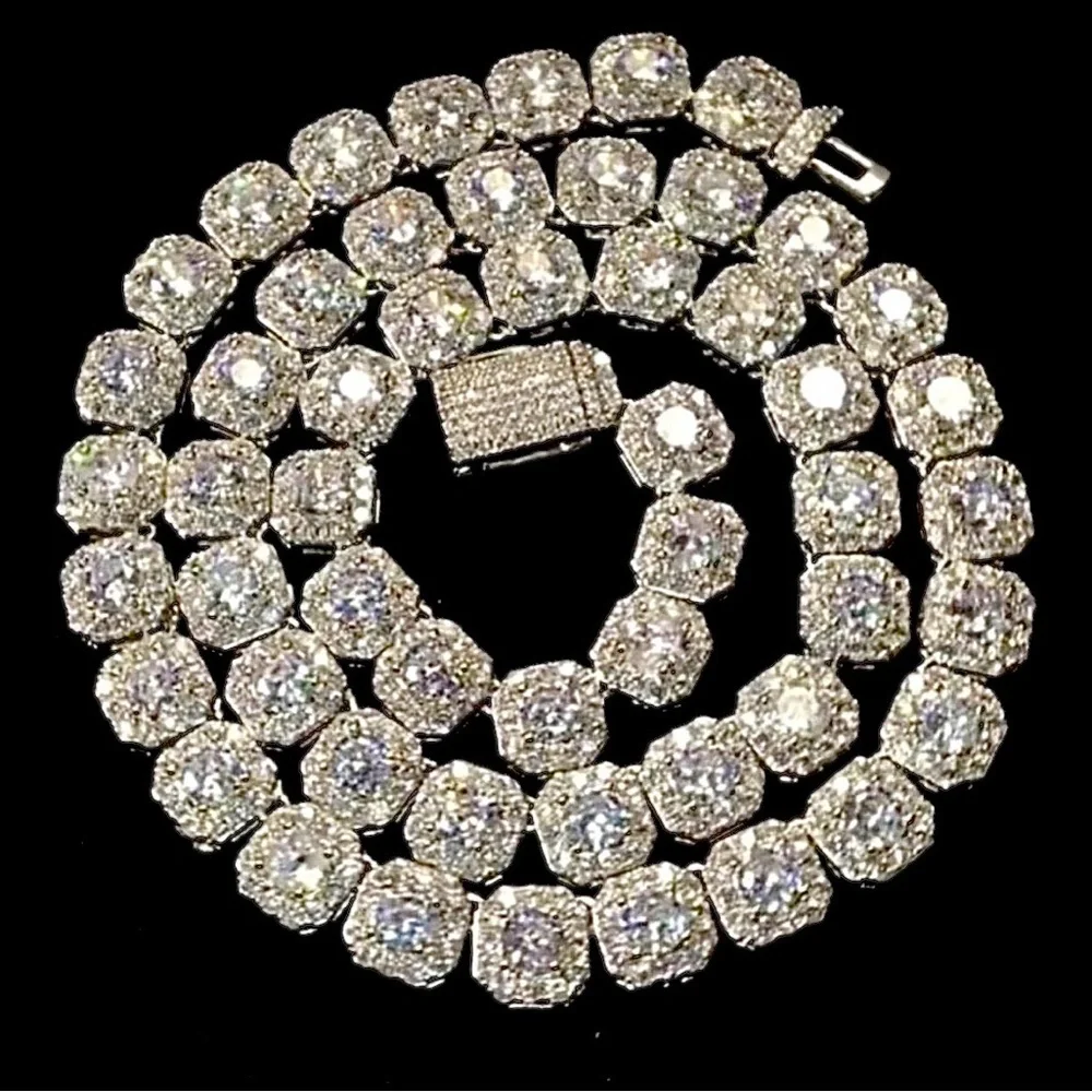 Clustered Tennis Chain For Men 20inch